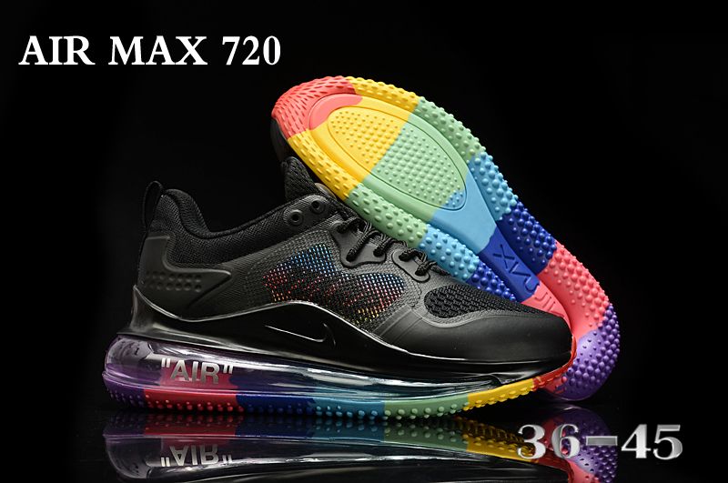 2020 Women Nike Air Max 720 Black Colorful Shoes